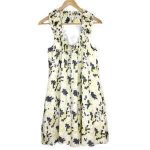 Twenty8Twelve by S Miller SILK Dress Size 6 Yellow Gray